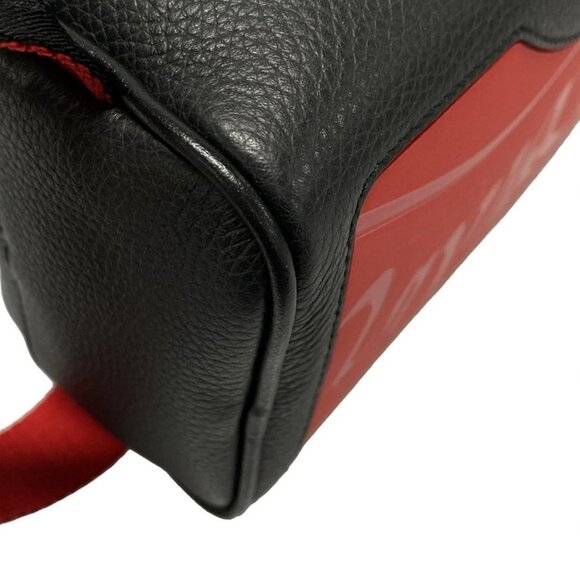 Auth CHRISTIAN LOUBOUTIN 1205142 Black Red Leather Clutch Bag - Picture 8 of 16